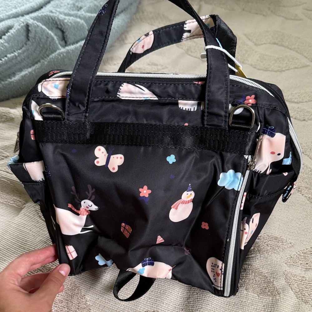 NWT Black Sonarin diaper bag bottle storage bag moms baby travel bag boy girl - Picture 7 of 11
